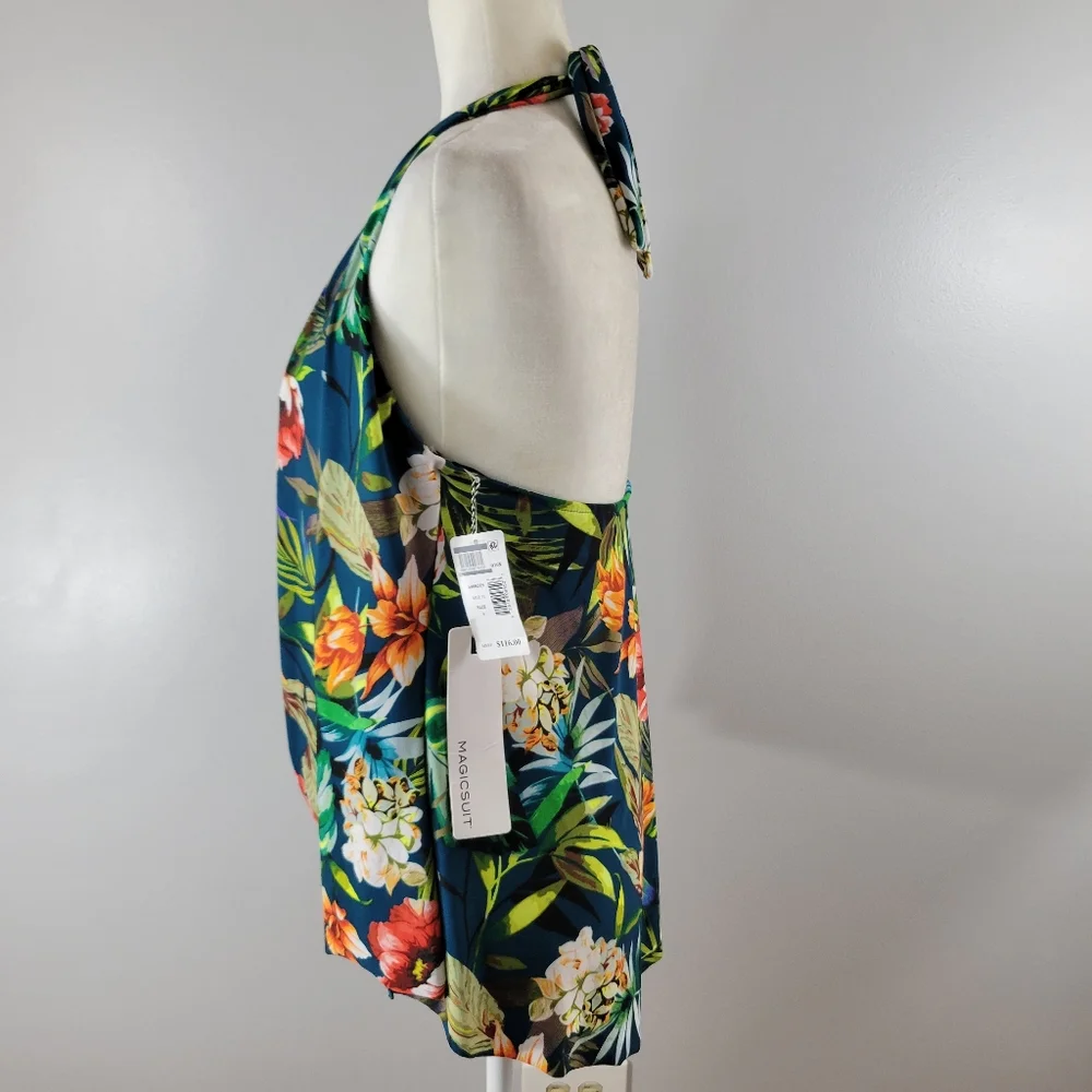 MAGICSUIT Womens Serenity Sophie tropical underwire halter tankini top NEW